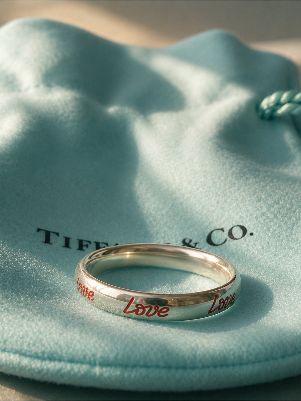 Authentic Tiffany & Co Paloma Picasso Graffiti Love Ring Size 8